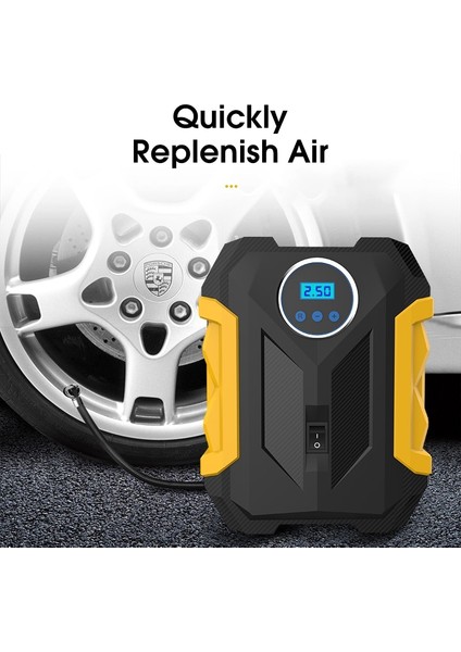 Mavi Dijital Dijital Lastik Şişirme Taşınabilir Araba Hava Kompresörü Pompası Oto Araba Motosikletler Için Hava Pompası Bisikletler Dc 12 Volt LED Işık (Yurt Dışından) modelleri