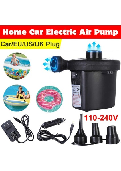 Ab Fişi Yeni Elektrikli Hava Pompası Yatak Yüzme Havuzu Için Içilebilir Şişme Pompa Kompresörü Hızlı Hava Dolum Şişirme Üfleyici 3 Nozullar (Yurt Dışından)