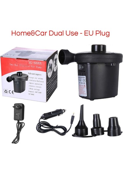 Ab Fişi Yeni Elektrikli Hava Pompası Yatak Yüzme Havuzu Için Içilebilir Şişme Pompa Kompresörü Hızlı Hava Dolum Şişirme Üfleyici 3 Nozullar (Yurt Dışından)