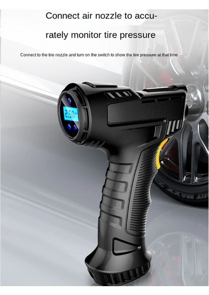 Dijital Şarj 120W Araba Hava Pompası Taşınabilir Motosiklet Araç Lastik Şişirme Hava Kompresörü Ah Lityum-Iyon Pil ile Güçlendirildi (Yurt Dışından)