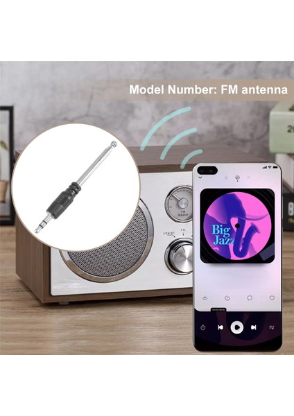 Radyo Anteni 3.5mm 4 Bölüm Teleskopik Fm Anteni Radyo Cep Cep Telefonu Mp3 Mp4 Ses Ekipmanları Için (Yurt Dışından)