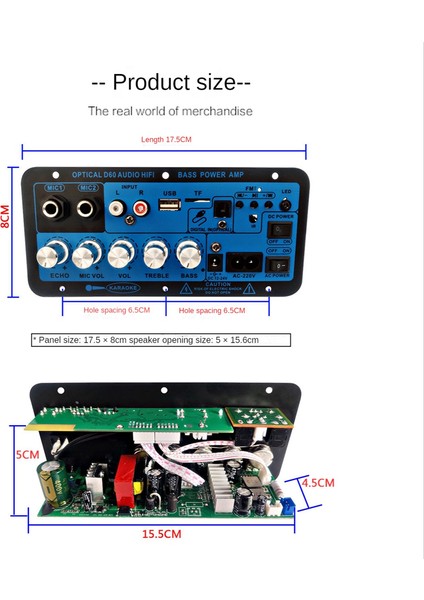 Araba Bluetooth Dijital Amplifikatör Kurulu Çift Mikrofon Bluetooth 5.0 Stereo Amplifikatör Subwoofer Karaoke Amplifikatör Abd Tak (Yurt Dışından)