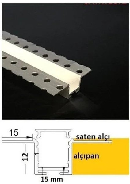 Sıva Altı LED Kanalı 3 Mt. / Ankastre LED Kanalı Beyaz
