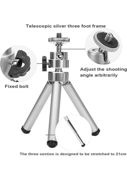 Mini Tripod Telefon Tripe Için YG300 Projektör Kamera Ttripode iPhone x 8 7 6s Için Xiaomi Için Samsung(Siyah) (Yurt Dışından)