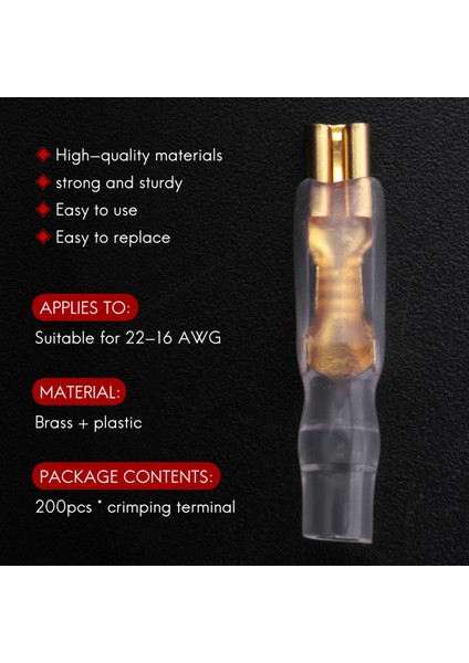 200 Adet/50 Çift Dişi Erkek Maça Sıkma Terminalleri Kol Tel Sarma Konektörü 22-16 Awg 2.8mm (Yurt Dışından)