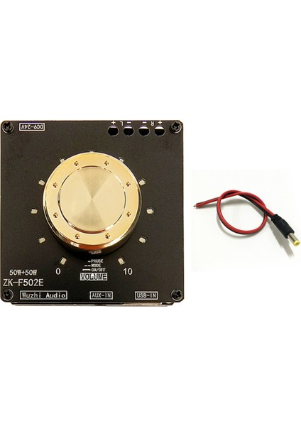 ZK-F502E Bluetooth Amplifikatör Kartı, Dc Kablolu Bt5.1 50W+50W 2.0 Kanal Lc Filtre Stereo Soğuk Ses Göstergesi (Yurt Dışından)