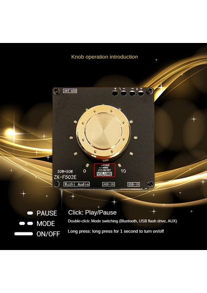 ZK-F502E Bluetooth Amplifikatör Kartı, Dc Kablolu Bt5.1 50W+50W 2.0 Kanal Lc Filtre Stereo Soğuk Ses Göstergesi (Yurt Dışından)