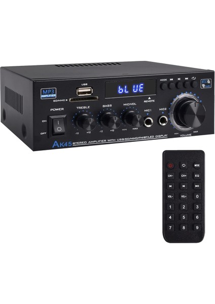 Stereo Ses Amplifikatör Alıcısı,bluetooth 5.0 Ses Hoparlörü, Amplifikatör Fm Radyo,ev Sineması Ses Stereo Sistemi-Ingiltere Tak (Yurt Dışından)