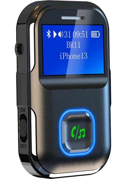 BR11 Bluetooth Alıcısı Handsfree Büyük Ekran Aramaları 3.5mm Kablosuz Ses Adaptörü Alıcısı Taşınabilir Mp3 Çalar (Yurt Dışından)