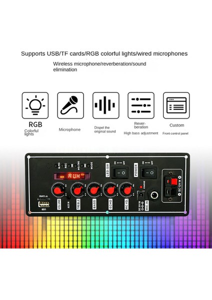 7.4V Amplifikatör Kurulu Kare Dans 2X10W Hoparlör Amplifikatör Desteği Bluetooth Aux U-Disk 5-8 Inç Hoparlör Dıy Ev Sineması (Yurt Dışından)