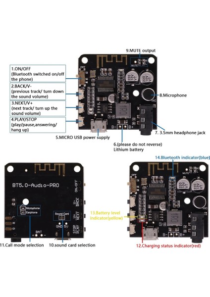 Bt5.0 Ses Pro Alıcısı Aux Ses Kablosu ile Mp3 Bluetooth Dekoder Kayıpsız Araba Hoparlör Ses Amplifikatör Devre Kartı Modülü (Yurt Dışından)