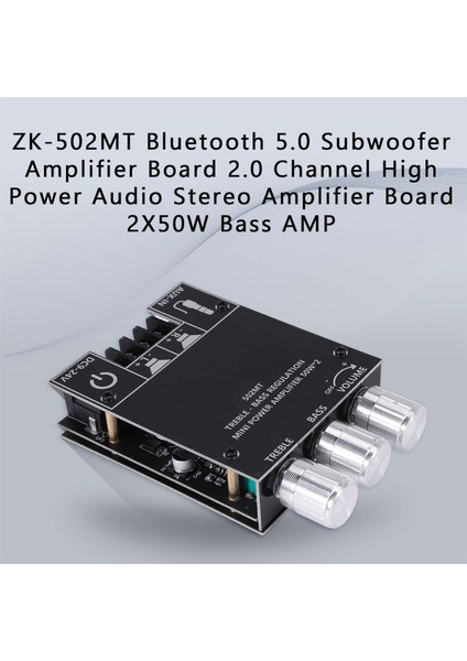 ZK-502MT Bluetooth 5.0 Subwoofer Amplifikatör Kurulu 2.0 Kanal Yüksek Güçlü Ses Stereo Amplifikatör Kurulu 2X50 W Bas Amp (Yurt Dışından)