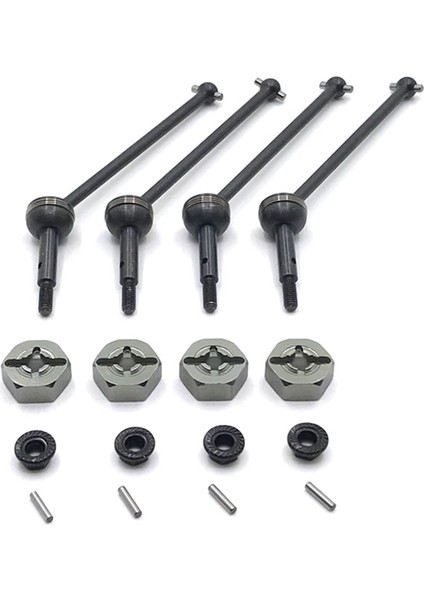 Metal Tahrik Mili ve 12MM Tekerlek Altıgen Adaptörü Wltoys 144001 144010 124007 124019 124018 Rc Araba Yükseltme Parçaları, Gri (Yurt Dışından) fiyatları