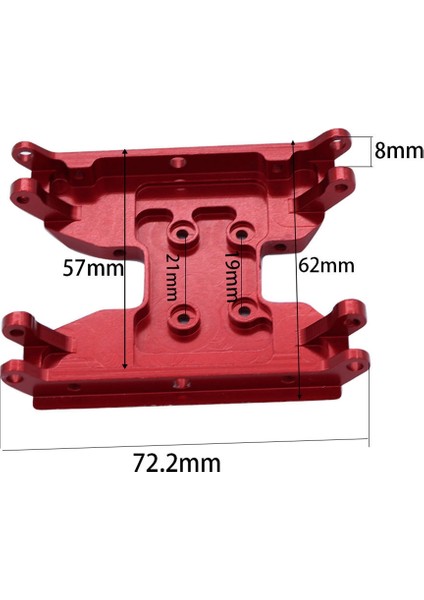 Metal Merkezi Şanzıman Kızak Plakası Şanzıman Montajı Eksenel UTB18 Capra 1/18 Rc Paletli Araba Yükseltme Parçaları, Kırmızı (Yurt Dışından)