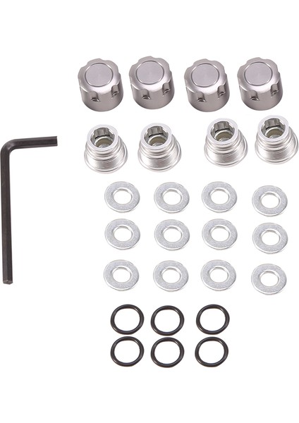 Adet Alüminyum M4 Merkezi Kilit Somunu Metal Tekerlek Kapakları Somunları Eksenel SCX10 Traxxas Trx4 1/10 Rc Paletli Araba Parçaları, Gümüş (Yurt Dışından)