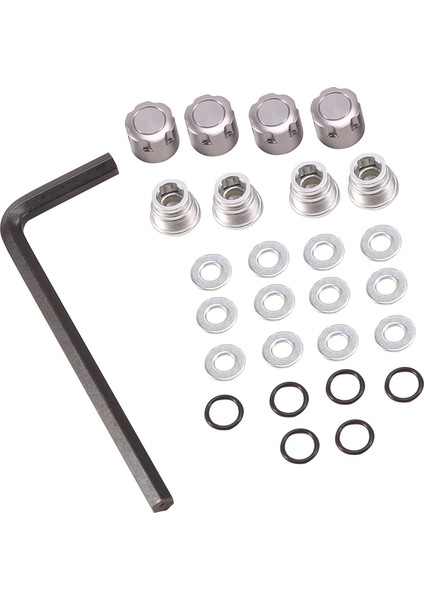 Adet Alüminyum M4 Merkezi Kilit Somunu Metal Tekerlek Kapakları Somunları Eksenel SCX10 Traxxas Trx4 1/10 Rc Paletli Araba Parçaları, Gümüş (Yurt Dışından)