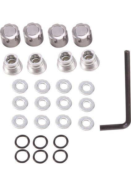 Adet Alüminyum M4 Merkezi Kilit Somunu Metal Tekerlek Kapakları Somunları Eksenel SCX10 Traxxas Trx4 1/10 Rc Paletli Araba Parçaları, Gümüş (Yurt Dışından)