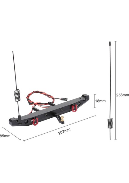 Metal Arka Tampon ile LED Işık Anten Kuyruk Kancası 1:10 Rc Paletli Araba Traxxas Trx4 Eksenel SCX10 90046 (Yurt Dışından) fırsatları