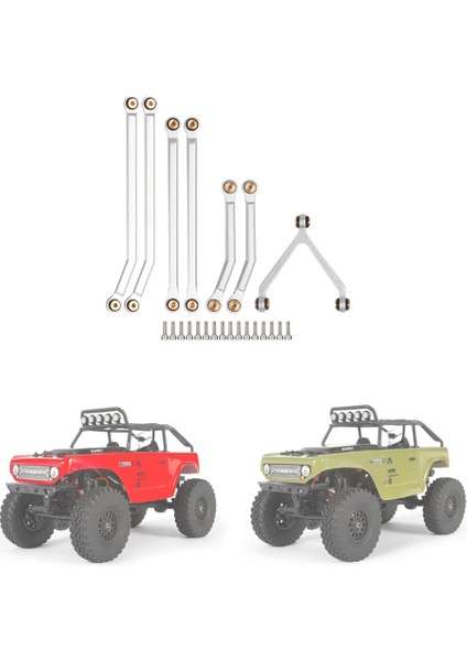 Cnc Alüminyum Yüksek Gümrükleme Şasi Bağlantı Çubuğu 1/24 Rc Paletli Araba Eksenel SCX24 AXI90081 Sürgü Yükseltme Parçaları, 2 Gümüş (Yurt Dışından)