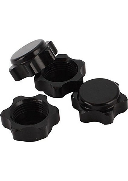 4 Adet Alüminyum Jant Göbeği Kapağı Anti-Toz Kapağı 17MM Altıgen Somun 1/8 Rc Araba Için, Siyah (Yurt Dışından)