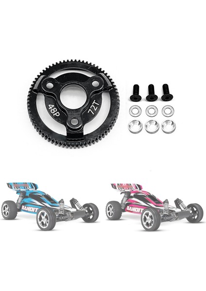 Traxxas Slash 2WD Vxl Bandit Rustler Stampede Drag Slash Yükseltme Parçaları Için Sertleştirilmiş Çelik 48 P Düz Dişli, 72 T (Yurt Dışından) fırsatları