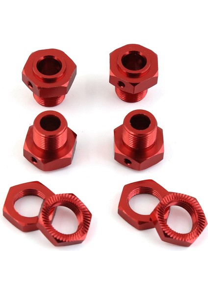 Arrma 1/8 4s Kraton Outcast Için Yükseltilmiş Tekerlek Göbeği 17MM Metal Bağlayıcı, Metal Takma ve Yükseltme Parçaları, Kırmızı (Yurt Dışından)