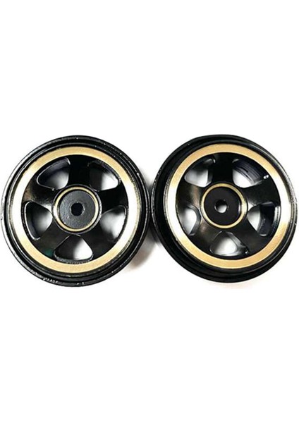 4pcs Pirinç 1.0 Beadlock Wheel Jant Tekerlek Hub Monsefe Ağırlık Eksenel SCX24 1/24 Rc Paletli Araba Yükseltmeleri Parçalar, Siyah (Yurt Dışından)