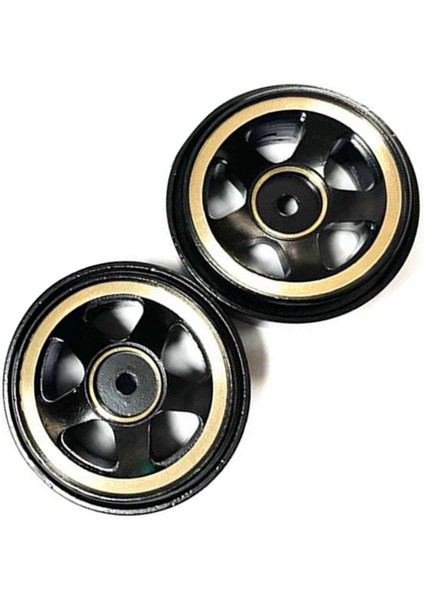4pcs Pirinç 1.0 Beadlock Wheel Jant Tekerlek Hub Monsefe Ağırlık Eksenel SCX24 1/24 Rc Paletli Araba Yükseltmeleri Parçalar, Siyah (Yurt Dışından)
