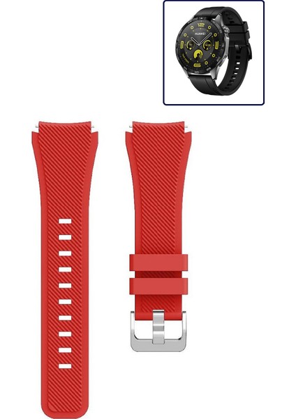Huawei Watch Gt4 46MM Akıllı Saat Uyumlu Kordon Tırtık Desenli Tokalı Silikon Kayış