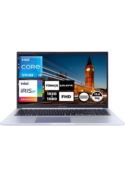 Vivobook 15 Intel Core I5-1235U 16GB 512GB SSD 15.6" Fhd Windows 11 Pro Taşınabilir Bilgisayar X1502ZA-EJ1068011