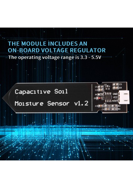 10 Adet Kapasitif Toprak Nem Sensörü Modülü Korozyona Dayanıklı Geniş Gerilim Tel Analog Kapasitif Toprak Nem Sensörü V1.2 (Yurt Dışından)