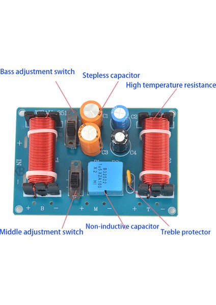 Adet 150W 3 Yollu Ses Hoparlör Crossover Tiz Orta Kademe Bas Kitaplık Araba Hoparlörleri Filtre Frekans Bölücü Crossover (Yurt Dışından)