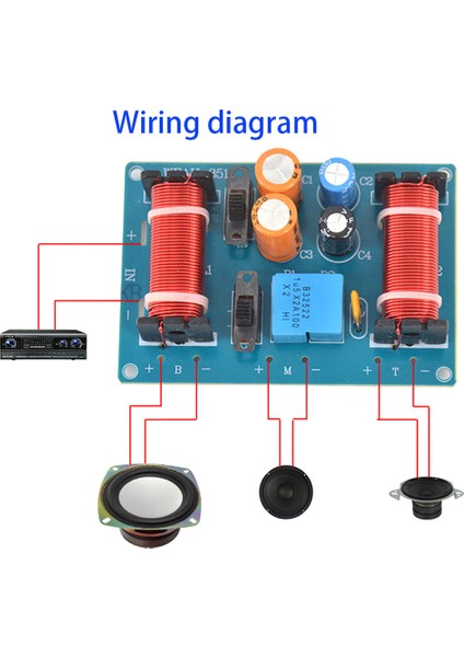 Adet 150W 3 Yollu Ses Hoparlör Crossover Tiz Orta Kademe Bas Kitaplık Araba Hoparlörleri Filtre Frekans Bölücü Crossover (Yurt Dışından)