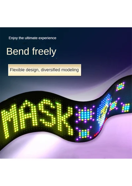 LED Piksel Panel, USB 5V Esnek LED Modülü Rgb Kayan Metin Animasyon Ekranı, Bluetooth App, 16X32 Led'ler 7X17CM (Yurt Dışından)