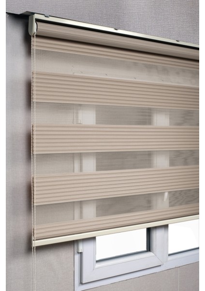 Pileli Kum Beji Zebra Stor Kaliteli Güneşlik Perdeler