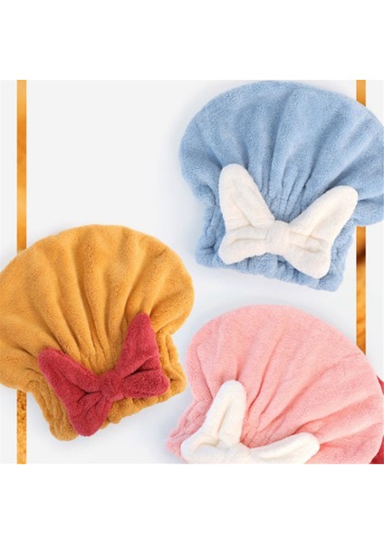 Islak Saçlar Için Süper Emici Saç Havlusu Sargısı, Yay Düğümlü Duş Başlığı ile Qrying Kuru Kafa Sargısı, Mikrofiber Saç Havlusu Kapağı (Yurt Dışından)