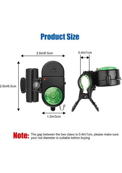 Yeni 4 Adet Balıkçılık Bite Alarmı, Hassas Elektronik Balıkçılık Alarmları Göstergesi, LED Işıkları ile Sesli Bite Uyarısı Zili (Yurt Dışından)