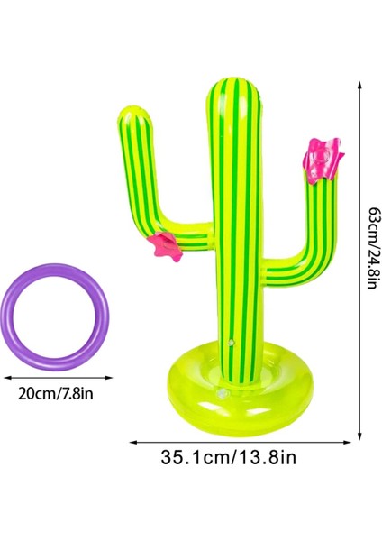 2 Paket Açık Havuz Aksesuarları Şişme Kaktüs Fırlatma Seti Oyuncaklar Plaj Parti Malzemeleri (Yurt Dışından)