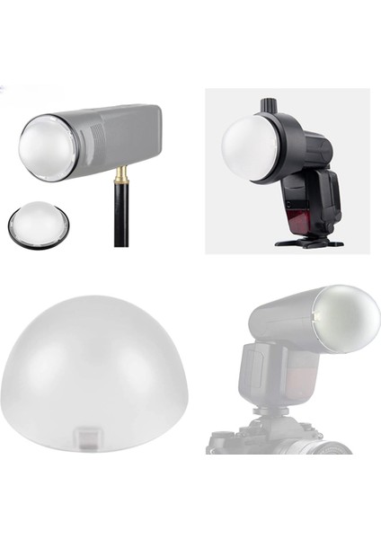Godox H200R AK-R11 Yuvarlak Flaş Kafası Için Uyumlu Kubbe Difüzör Godox V1 Flaş Serisi V1-S V1-N V1-C AD200 Pro AD200 (Yurt Dışından)