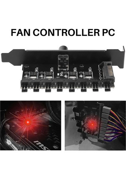 Pc 8 Kanal Fan Hub Soğutma Fanı Hız Kontrol Cihazı Cpu Kasası Için HDD VGA Pwm Fan Pcı Braketi Güç 12 V Fan (Sata) (Yurt Dışından)