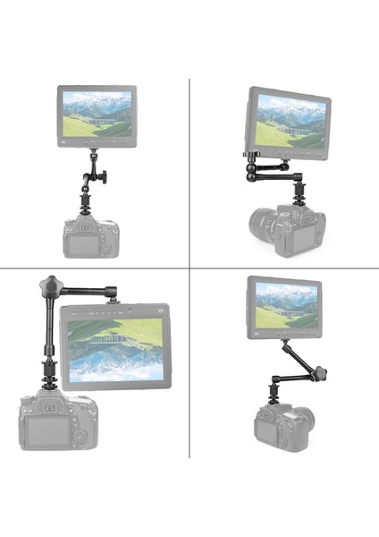 Sihirli Kol 11 Inç Eklemli Kol Sıcak Ayakkabı Montajlı Sihirli Sürtünme ve Dslr Kamera Için 1/4 Inç Tripod Vidası Monitör LED LCD Işıklar Dv Monitör Flaş Işıkları Mikrofon (Yurt Dışından)