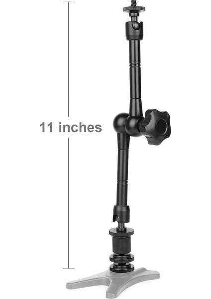 Sihirli Kol 11 Inç Eklemli Kol Sıcak Ayakkabı Montajlı Sihirli Sürtünme ve Dslr Kamera Için 1/4 Inç Tripod Vidası Monitör LED LCD Işıklar Dv Monitör Flaş Işıkları Mikrofon (Yurt Dışından)