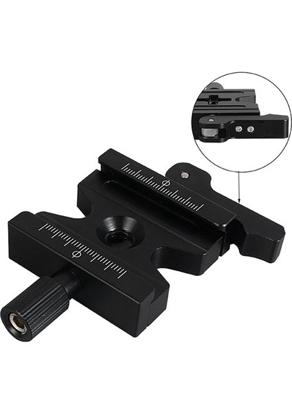 Çift Kilit Montaj Plakası Kelepçe Hızlı Bırakma Plakası Kelepçe Ayarlanabilir Topuz Adaptörü Arca Swiss Tripod Topu Kafa Qj-06 (Yurt Dışından)