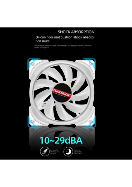 Coolmoon Cpu Soğutucu Argb 120MM 4 Pin Radyatör Sessiz Pwm Pc Soğutma Sistemi Sıcaklık Kontrolü 5 V Bilgisayar Kasası Soğutma Fanı (Yurt Dışından)