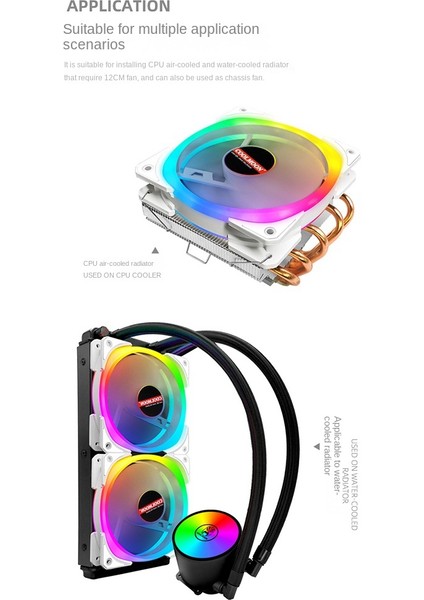 Coolmoon Cpu Soğutucu Argb 120MM 4 Pin Radyatör Sessiz Pwm Pc Soğutma Sistemi Sıcaklık Kontrolü 5 V Bilgisayar Kasası Soğutma Fanı (Yurt Dışından)