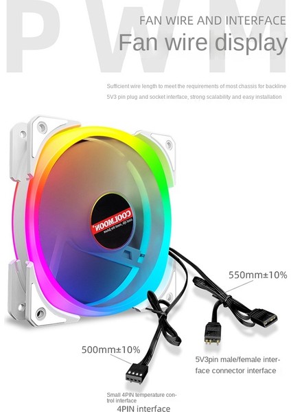Coolmoon Cpu Soğutucu Argb 120MM 4 Pin Radyatör Sessiz Pwm Pc Soğutma Sistemi Sıcaklık Kontrolü 5 V Bilgisayar Kasası Soğutma Fanı (Yurt Dışından)