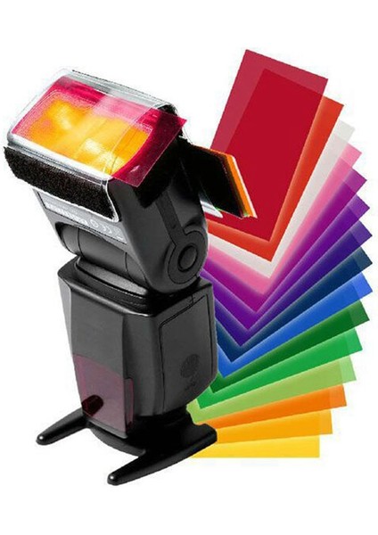 12 Renk/set Flaş Speedlite Renk Filtreleri Kartları Canon/nikon Kamera Fotoğraf Jelleri Filtre Flaş Speedlight (Yurt Dışından)