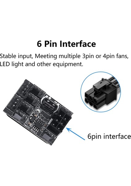 3 Pin 4 Pin Fan Adaptörü Pwm Pc Şasi Soğutma Fanı Hub Vali 8 Yollu Splitter 12 V Hız Kontrol Cihazı 6pin Güç Bağlantı Noktası ile (Yurt Dışından)