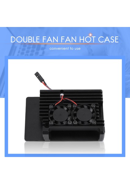 Raspberry Pi 4 Için Alüminyum Kasa Çift Soğutma Fanı ile Metal Kabuk Siyah Muhafaza Raspberry Pi 4 Model B Için (Yurt Dışından)