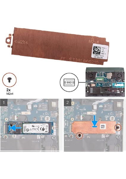 M.2 2280 SSD Isı Emici Dell Dizüstü G15 5510 5511 5515 M.2 Arayüzü SSD Sabit Disk Isı Emici (Yurt Dışından)